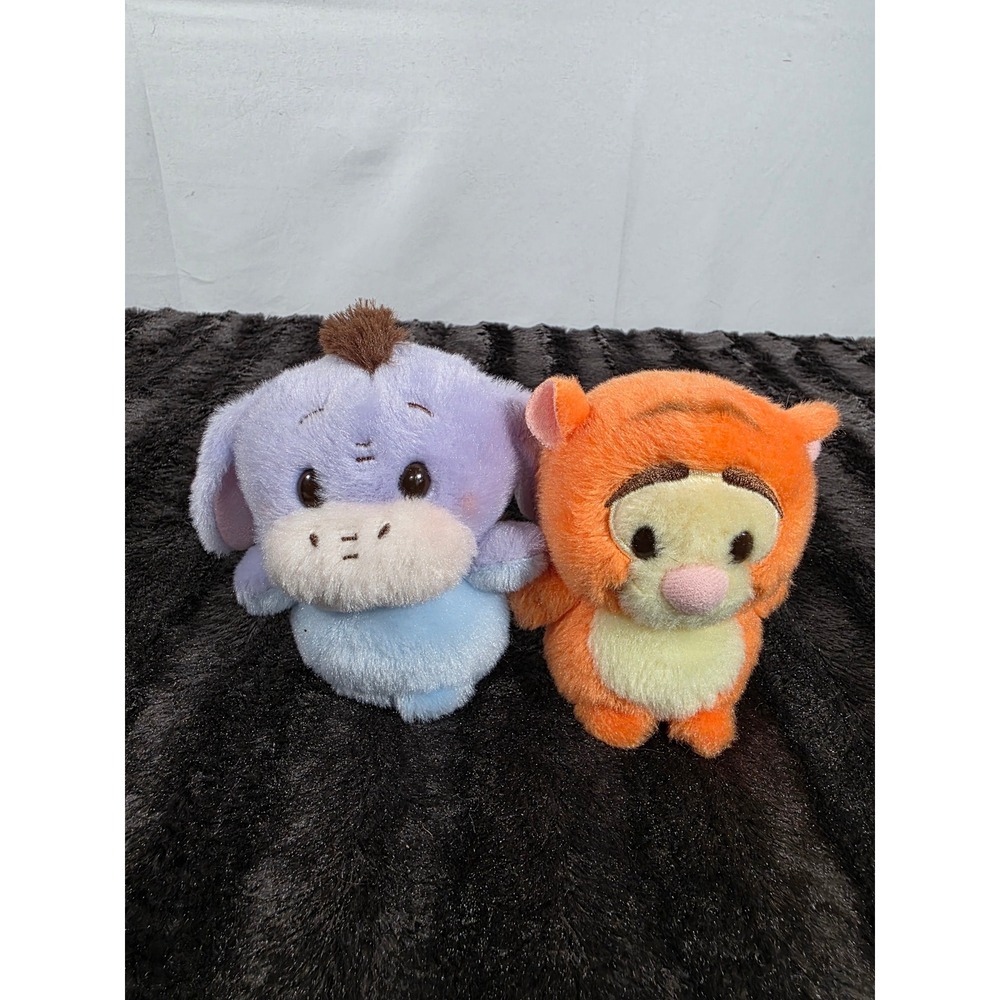 Disney Winnie the Pooh Eeyore and Tigger Mini Plush Set Chibi Style 2pc